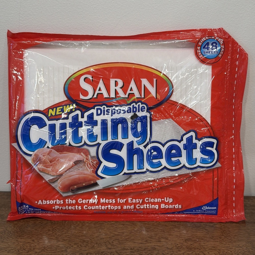 Saran Disposable 24 Cutting Sheets 9.68" x 11.75" New Sealed NOS Discontinued